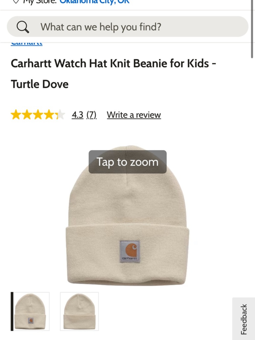 Carhartt Turtle Dove Knit Cuffed Beanie